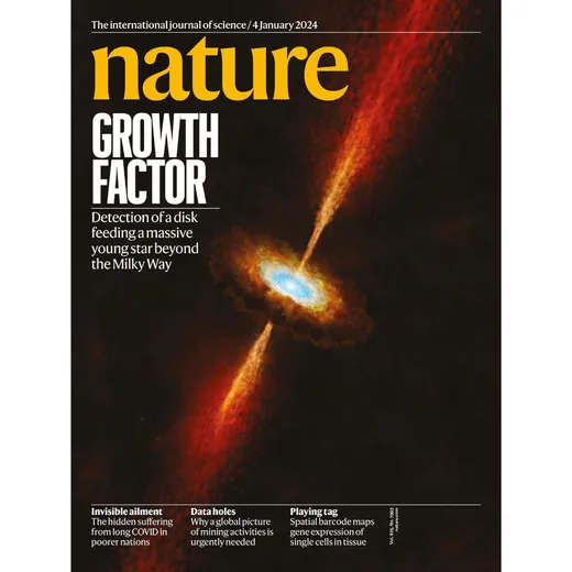 Front cover of Nature magazine featuring Durham's Physics research