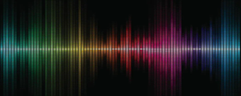 A colour sound wave indicator