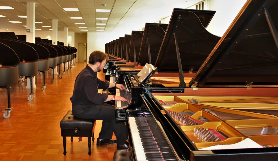A person playing a piano